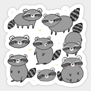 Raccoon pattern Sticker